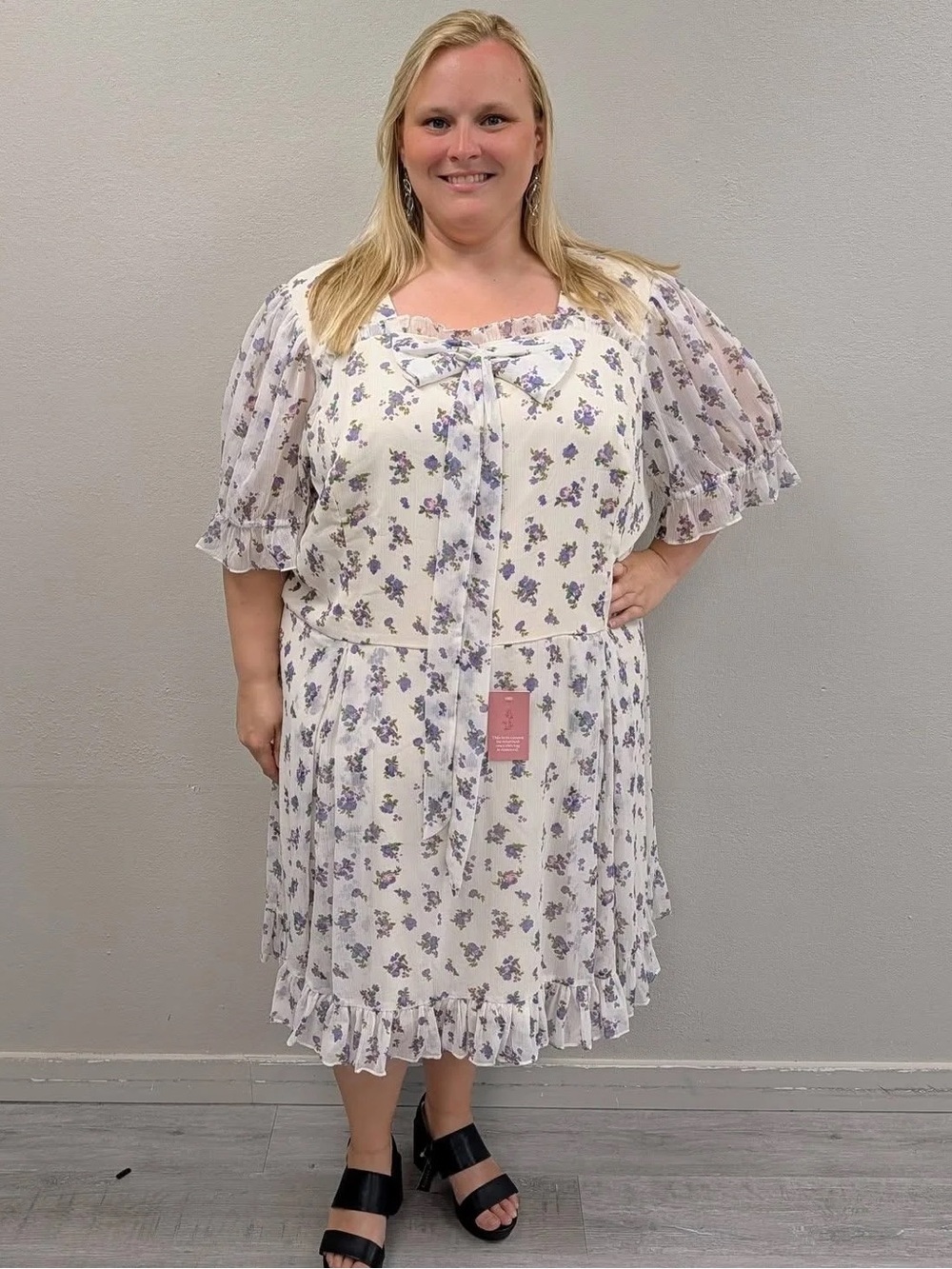 Ivy City Co. White Floral Dolly Dress - New! - Size 34